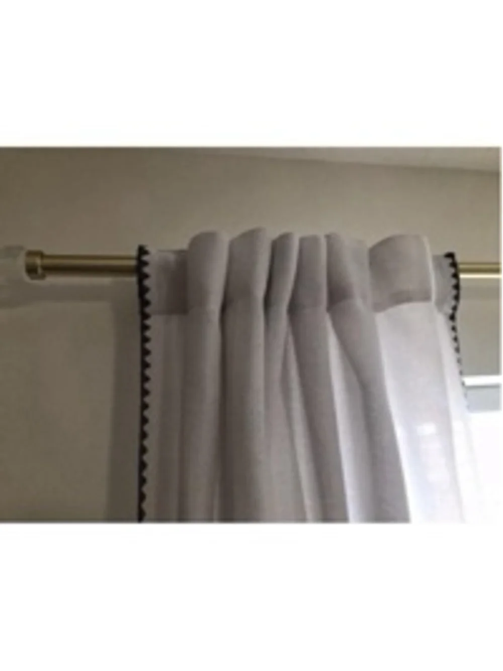Threshold Light Filtering Curtain Panels 54x84 Cream Embroidered Edge Set of 2